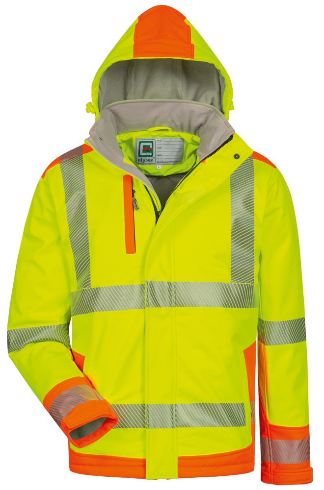 elysee 23446 RICKMER Warnschutz-Softshelljacke leuchtgelb-leuchtorange