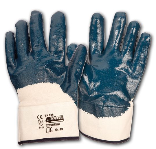 h404-1 4Safe H404 Excelnit Nitrilhandschuhe blau teilbeschichtet