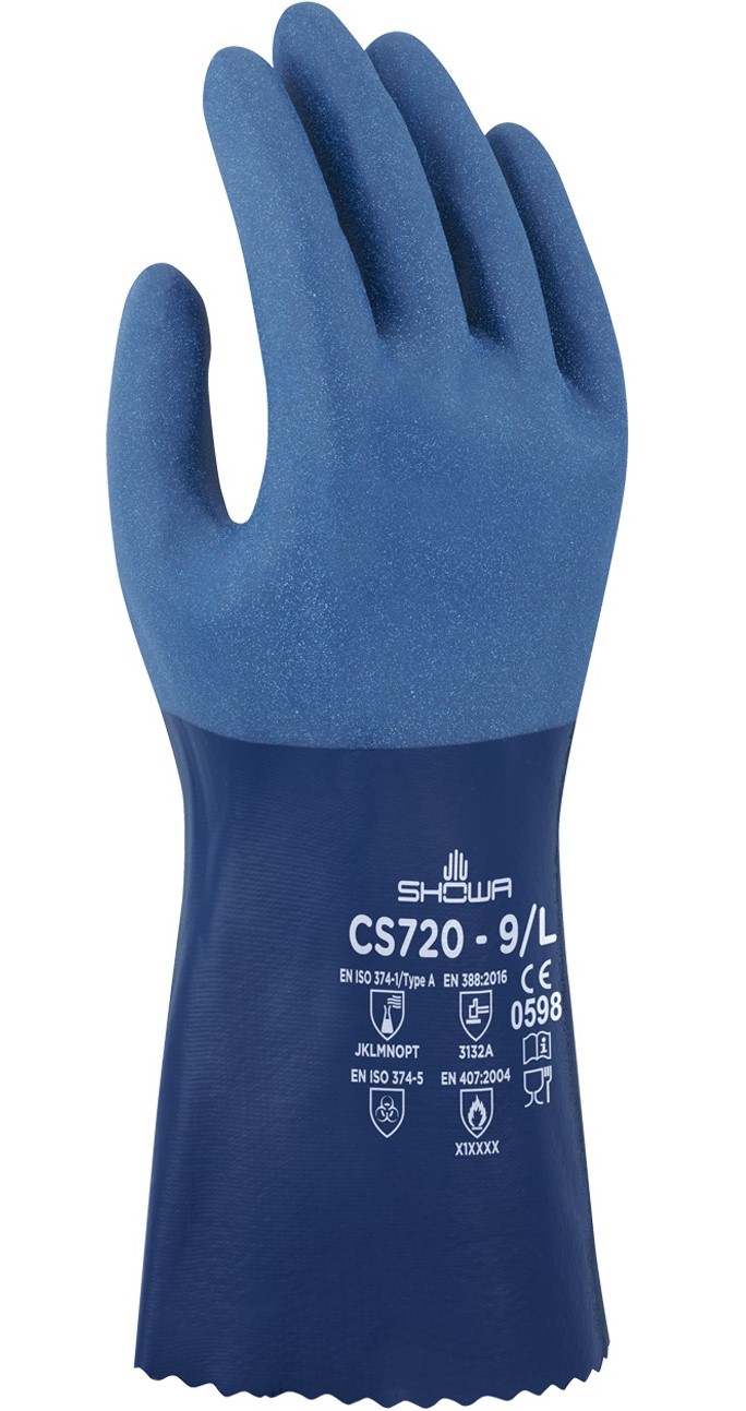 SHOWA CS720 nitrile chemical protective gloves 
