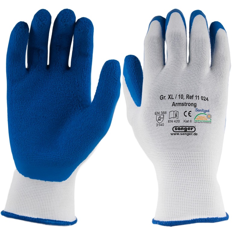 armstrong-1 Nylon protective gloves Armstrong with liquid-proof latex coating
