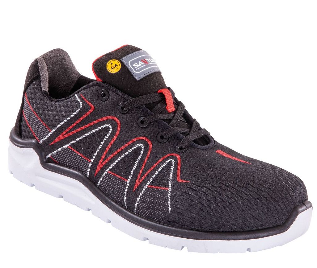 santos-S46Black-red Santos Black-red S46 low shoes S3-ESD