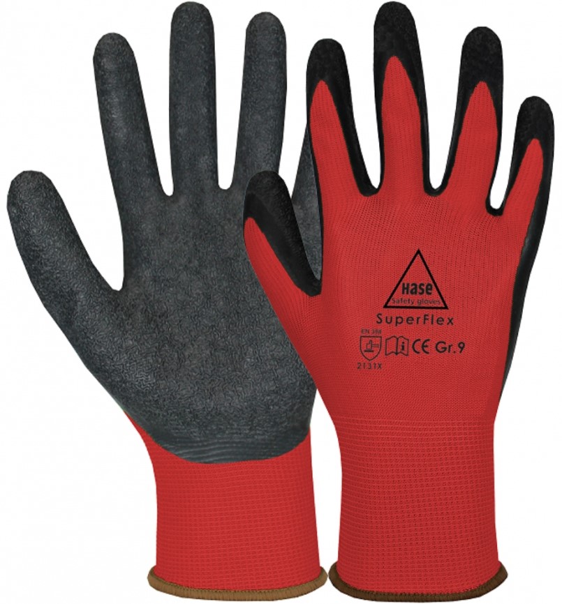 508610R Hare 508610R SuperFlex Red Latex Protective Gloves