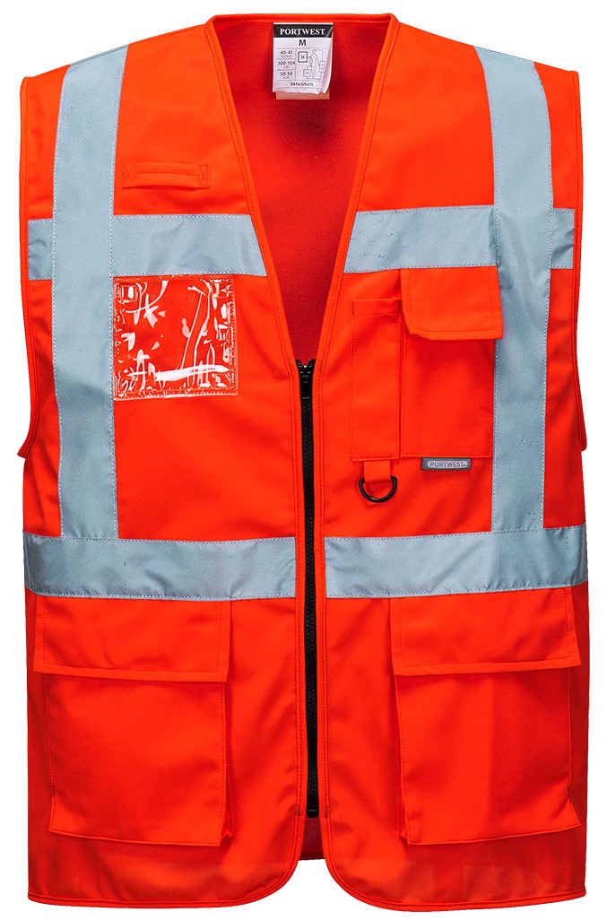 Portwest S476 Berlin Warnschutz Exekutiv-Weste rot