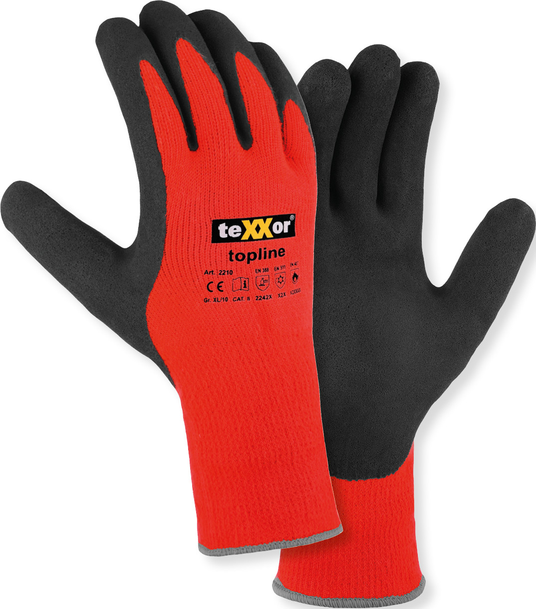 2210_VR_300dpi_rgb texxor 2210 topline latex heat and cold protection gloves