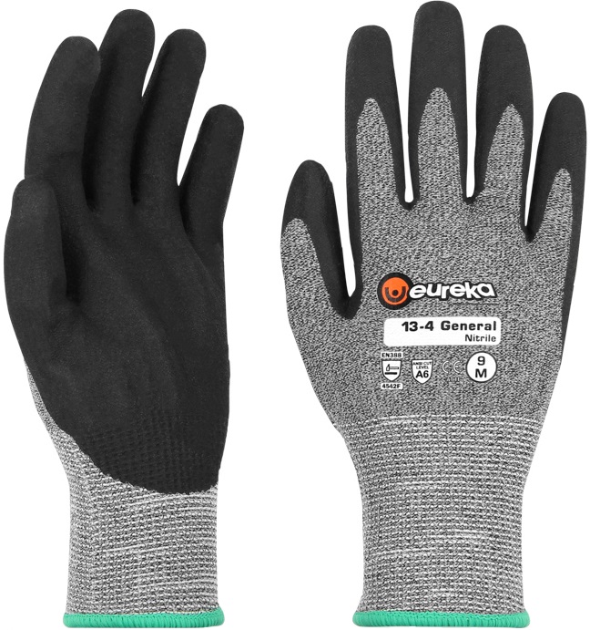 eureka 13-4 General Nitrile cut-resistant gloves with PU nitrile coating