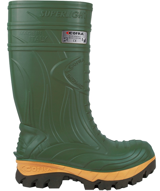 35390 COFRA PU-Sicherheitsstiefel FOGGIA S5 CI SRC grün gegen Chemikalien und Kälte bis -50 °C