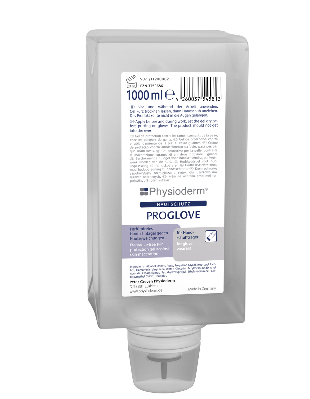 Greven Physioderm 13699001 PROGLOVE 1 liter Vario bottle