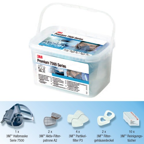 3m50733serie7500bild2 3M Premium Lackiermasken-Set 50733 Größe M - Serie 7500