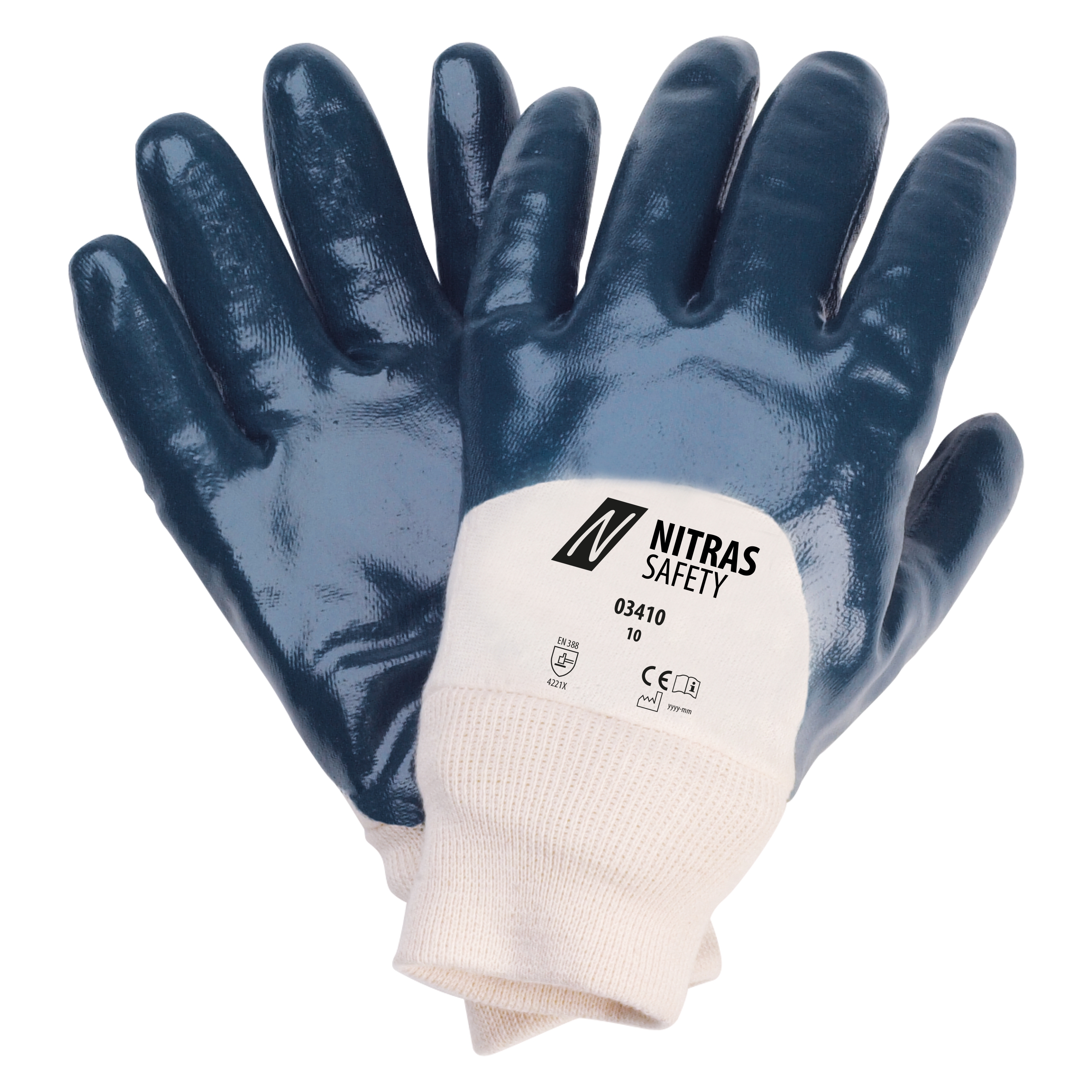 Nitras 03410 Cotton gloves with nitrile coating