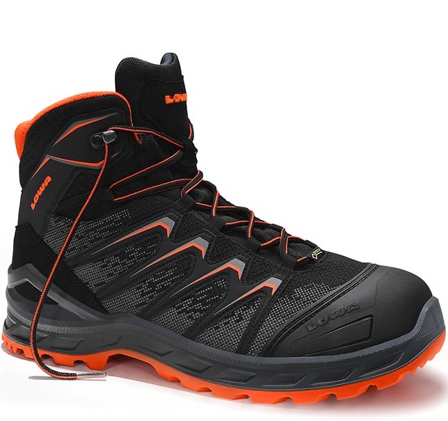 5460-01-1 Lowa Larrox 5460 Work GTX Black Mid Schnürstiefel S3 CI HI HRO SRC