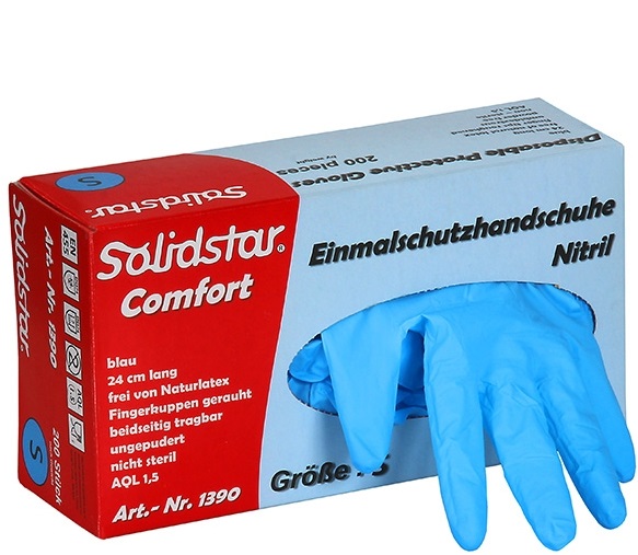 Solidstar 1390 Nitril-Einwegschutzhandschuhe ungepudert