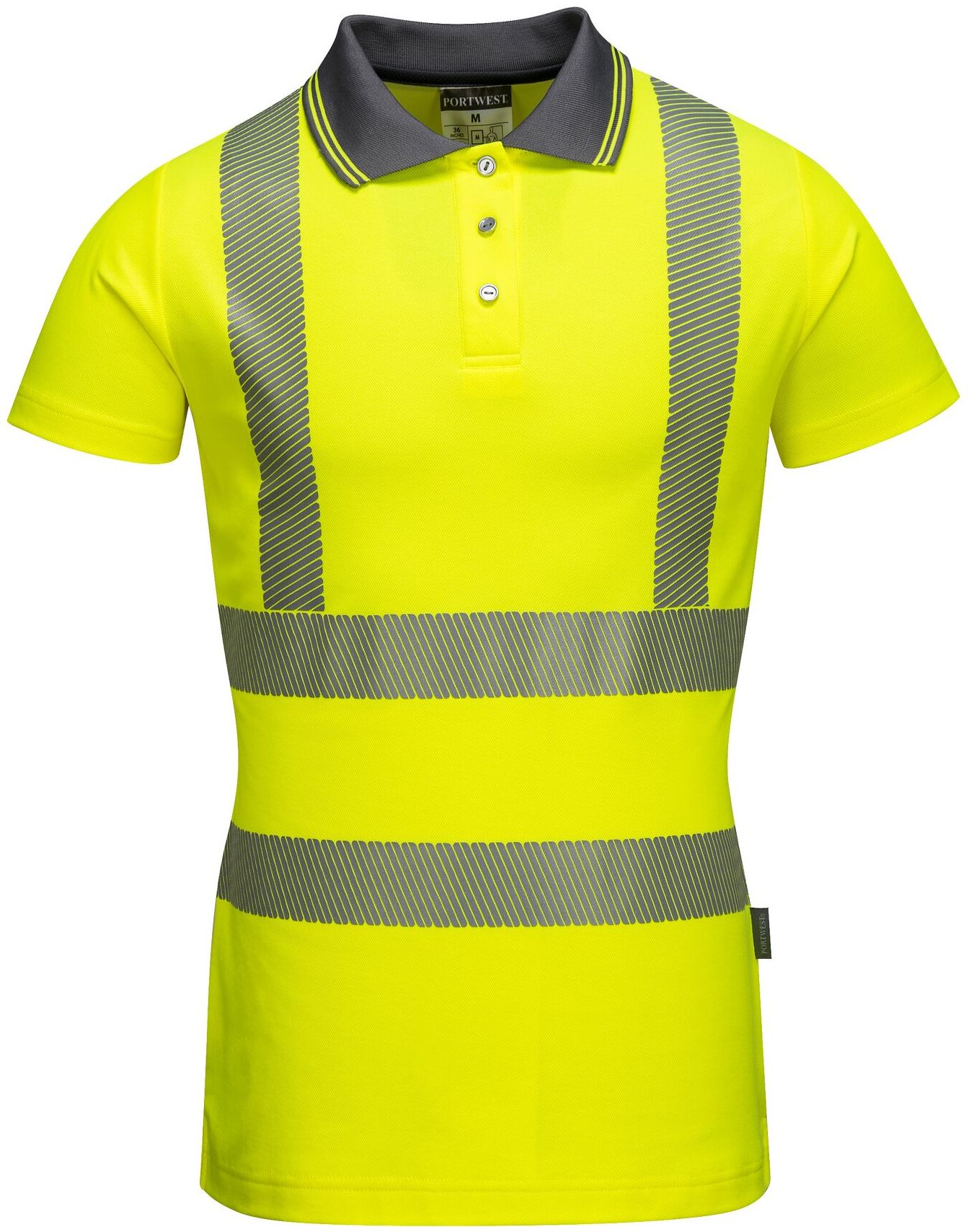 lw72yer-b1 Portwest Pro LW72 Warning Protection Polo Shirt for Ladies