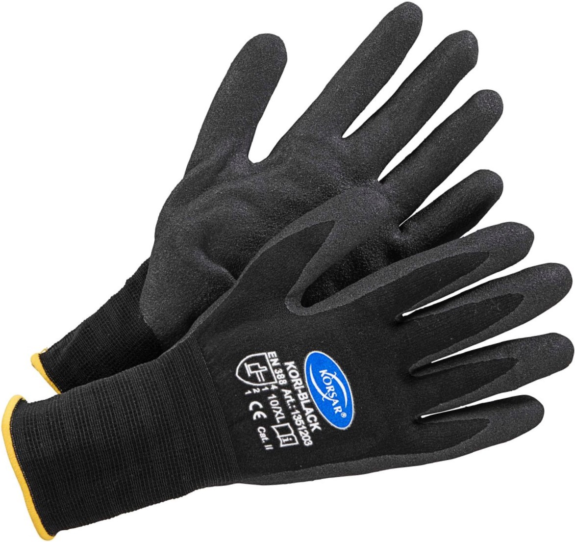 100_35046-1 Corsair Kori-Black nitrile foam protective gloves