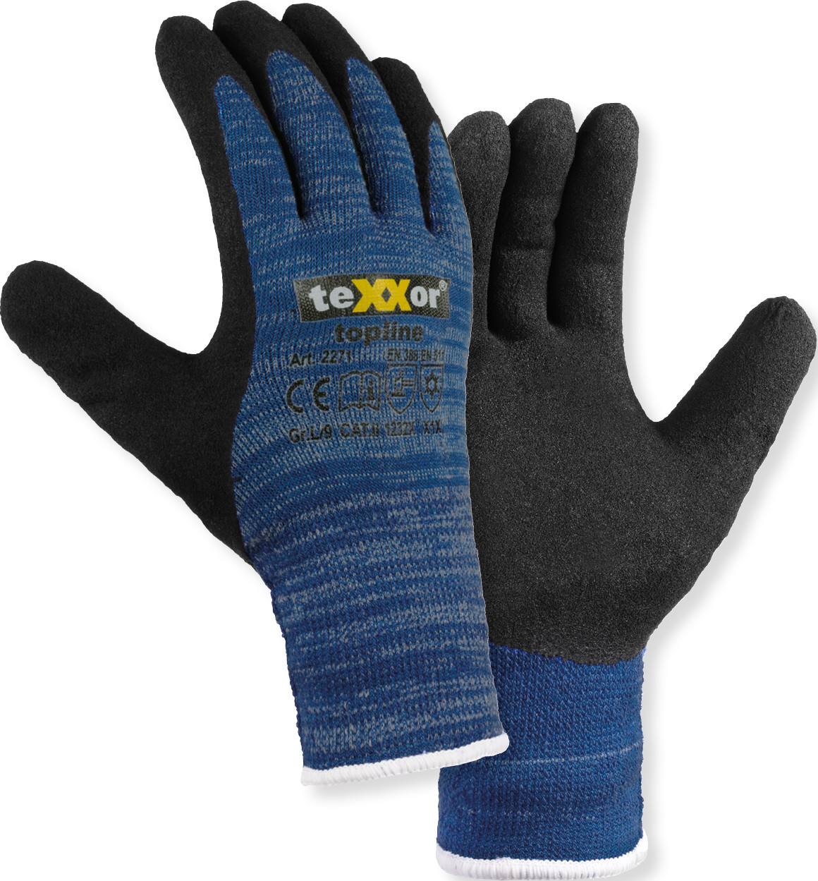 2271_VR_300dpi_rgb texxor 2271 latex cold protection gloves