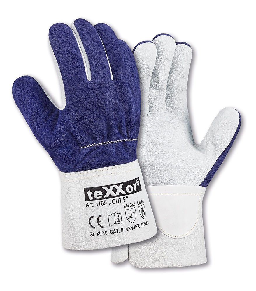 texxor 1169 Spaltleder-Aramid Handschuhe CUT F 