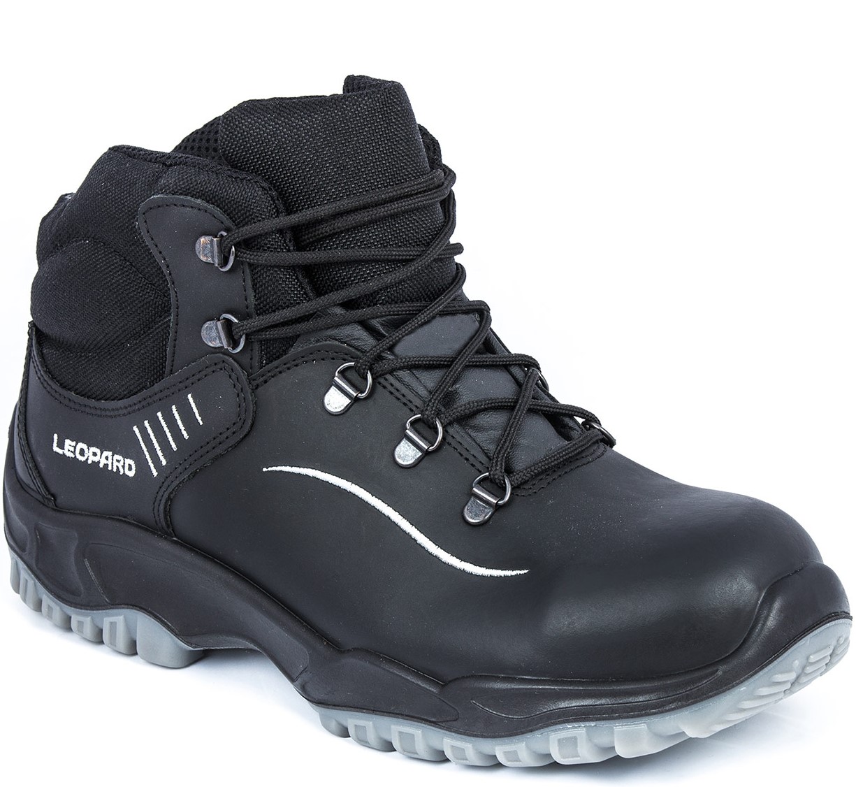 01480 Leopard 01480 Laced boot S3 black/silver (reflective)