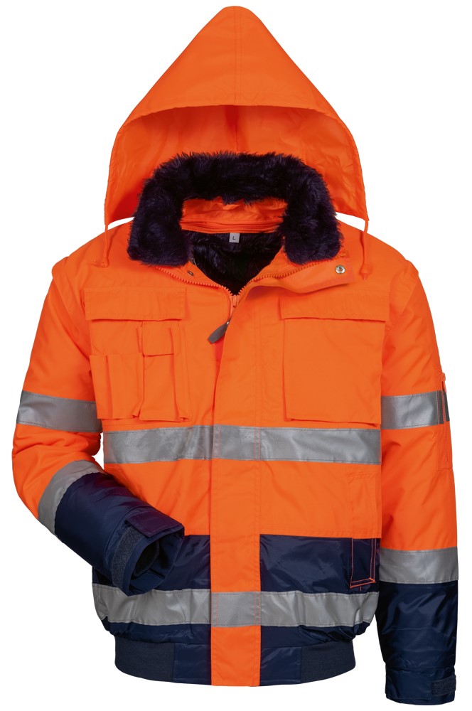 elysee 23559 VOLKER 4-in-1 Warnschutz-Pilotjacke leuchtorange-marine