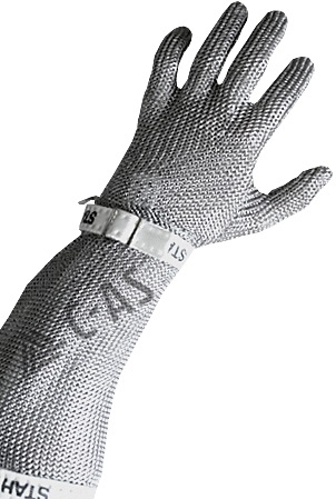 stechschutzhandschuh-standard-lang-2 Schlachthausfreund Standard stab protection glove with 20 cm cuff