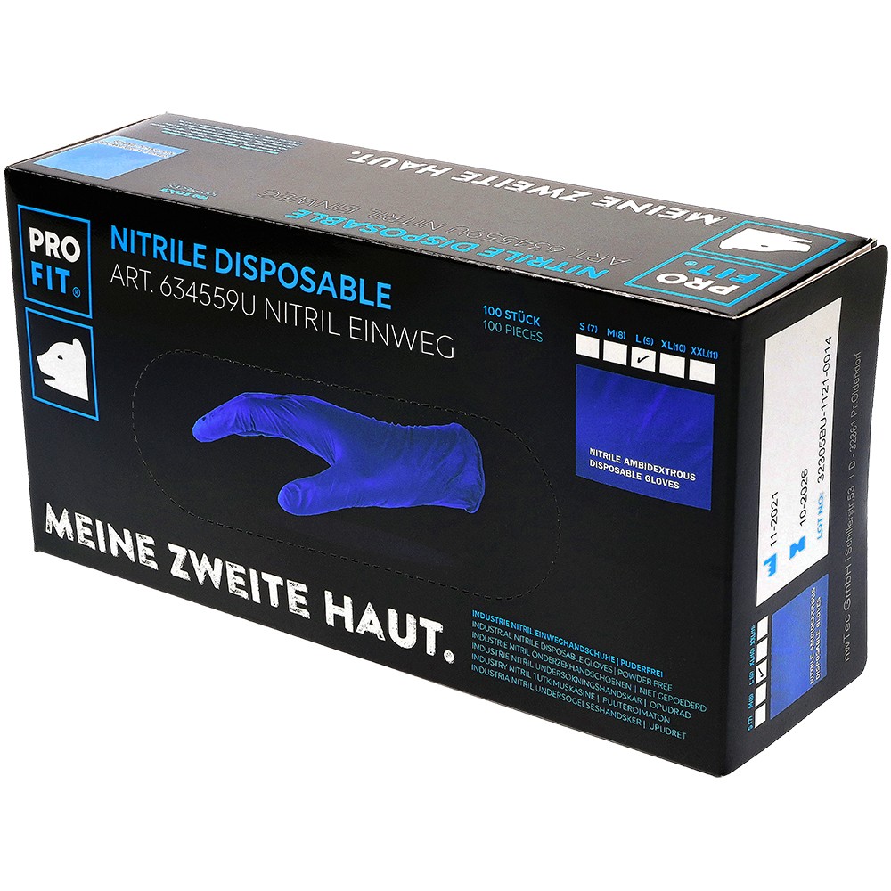 Pro-Fit 634559U Nitril-Einwegschutzhandschuhe ungepudert