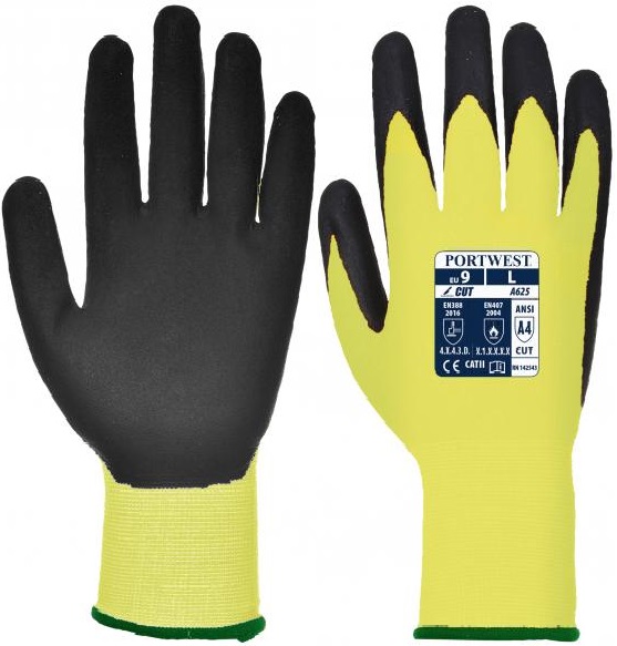 a625y8r-1 Portwest A625 Vis-Tex5 Cut protection glove PU yellow