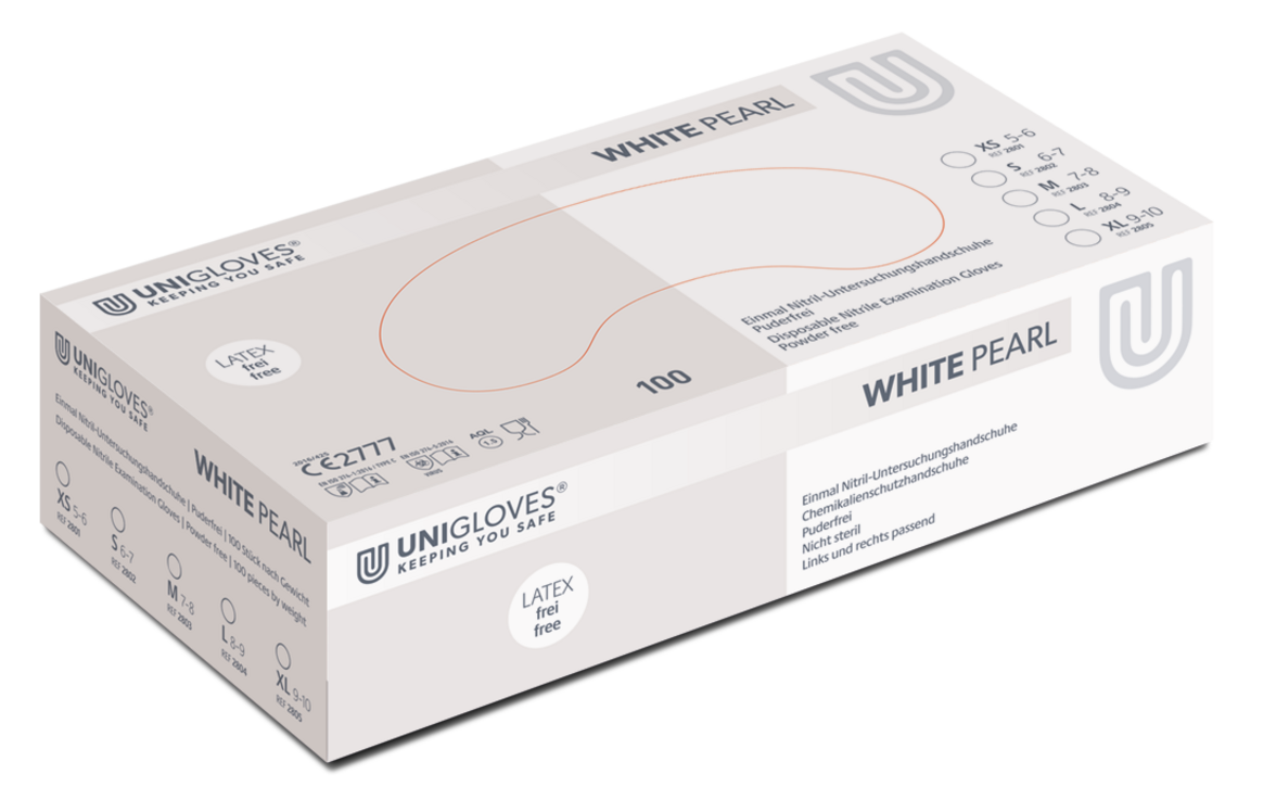 unigloves_white_pearl__292495 Unigloves White Pearl disposable nitrile gloves powder free