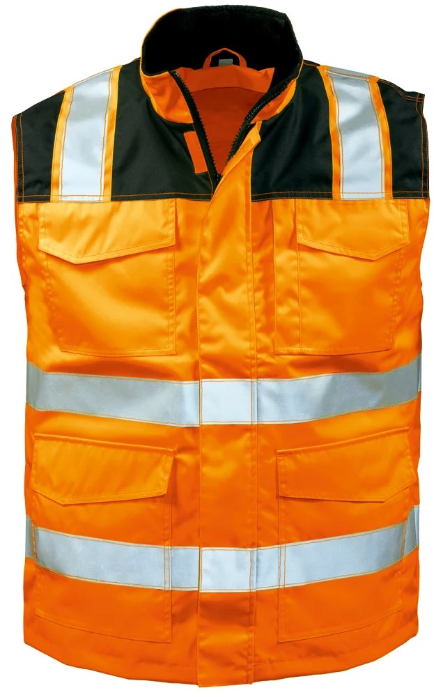 elysee 23519 MIRKO Warnweste leuchtorange-schwarz