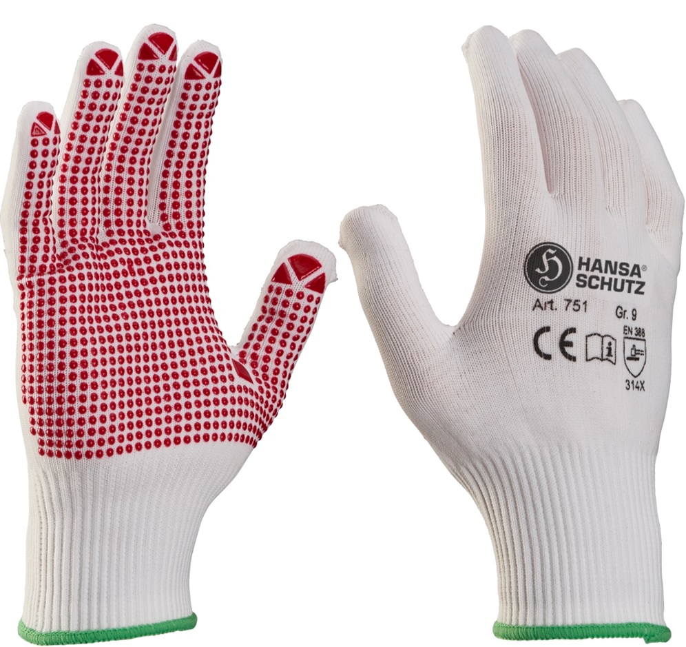 751-1 HansaTec 751 Protective gloves with PVC studs