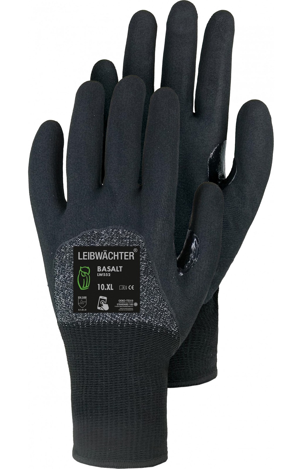 HLW552 Leibwächter LW552 Basalt Boost Nitrile Protective Gloves 3/4 Coated