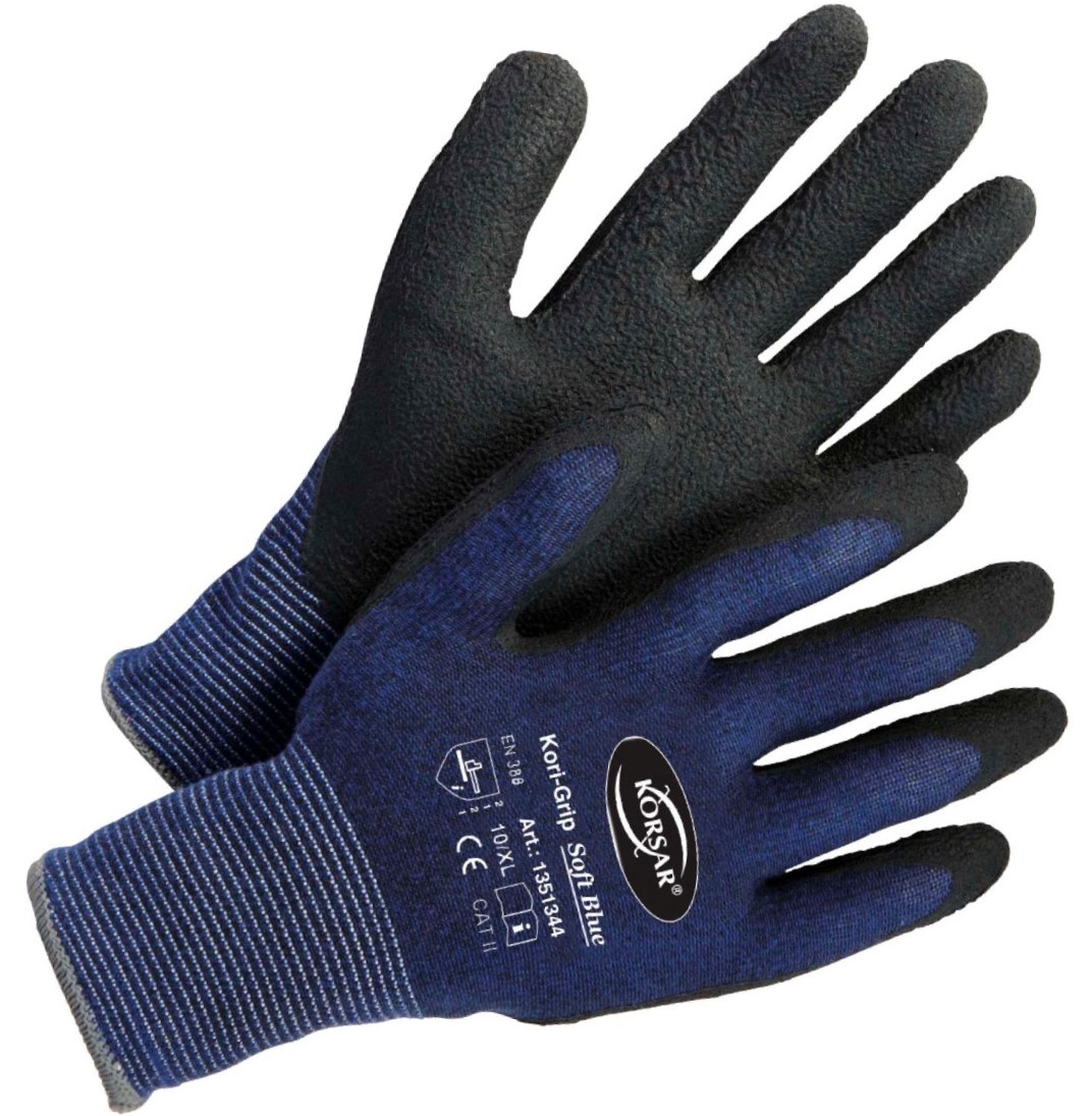 Korsar Kori-Grip Soft Blue latex foam protective gloves