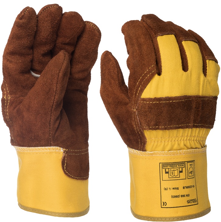 10-2209lb-sideview-850x850-lr-jpg-1 Weldas Lava Brown 10-2209LB cow split leather glove with safety colours