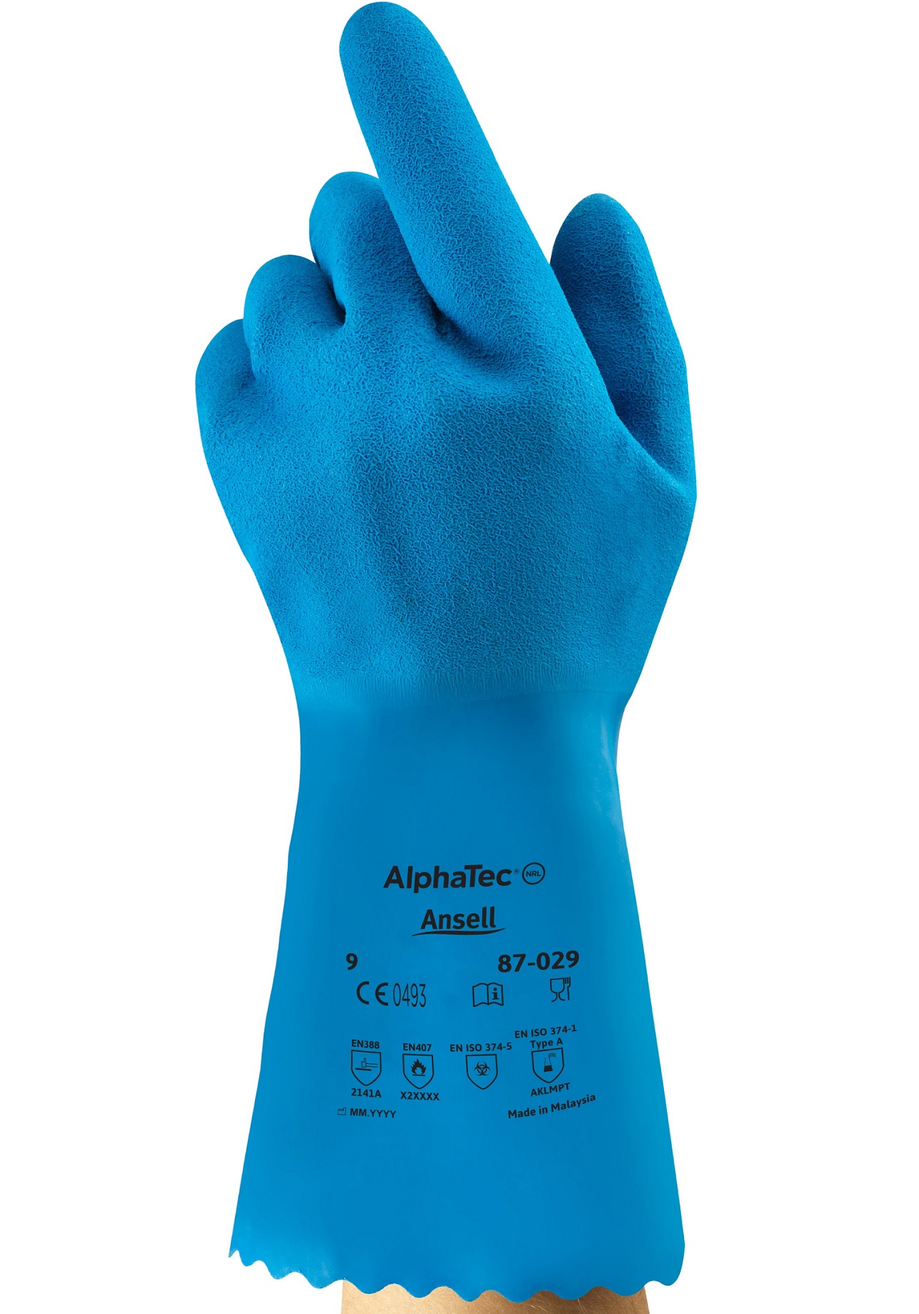 Ansell AlphaTec 87-029 Latex-Chemikalien-Schutzhandschuhe