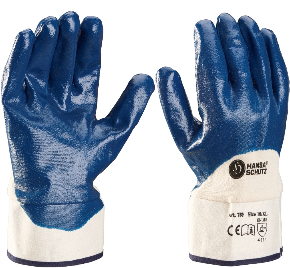 HansaTec 780 Nitrile protective gloves with gauntlet