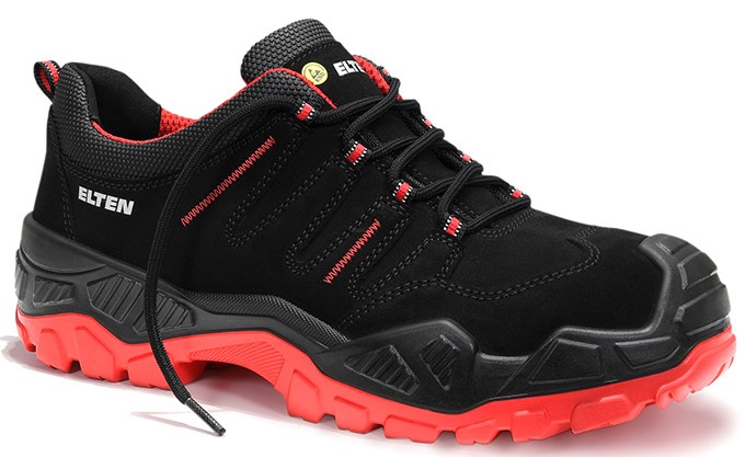 Elten Quentin 723801 Sicherheitshalbschuhe Low ESD S3S black-red