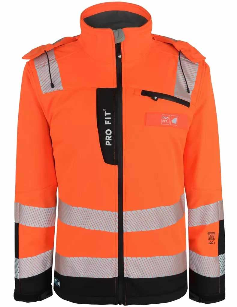 Pro-Fit 9844 Winter Warnschutz-Softshelljacke neonorange-schwarz