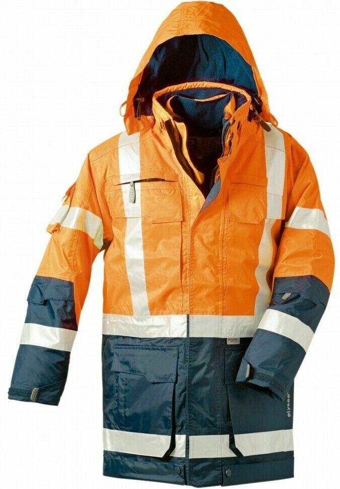 elysee 23431 WALLACE 4-in-1-Warnschutz-Parka leuchtorange/marine