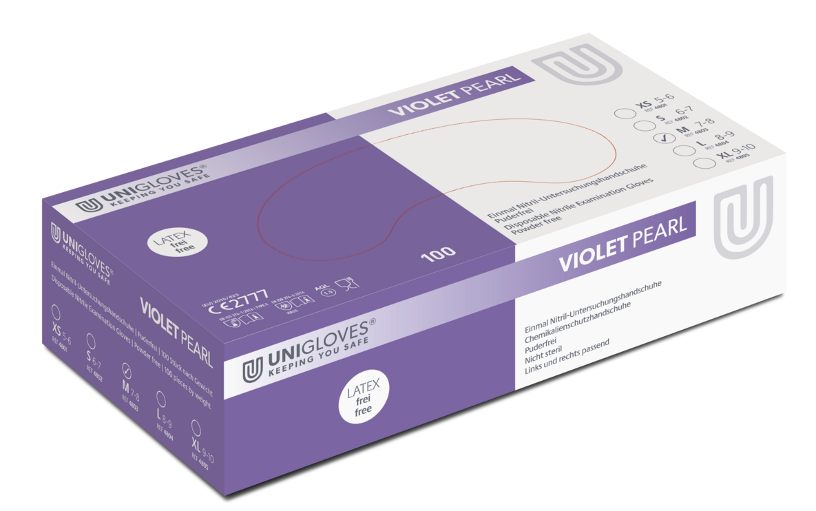 unigloves_violet_pearl__292457 Unigloves Violet Pearl Disposable Nitrile Gloves Powder Free