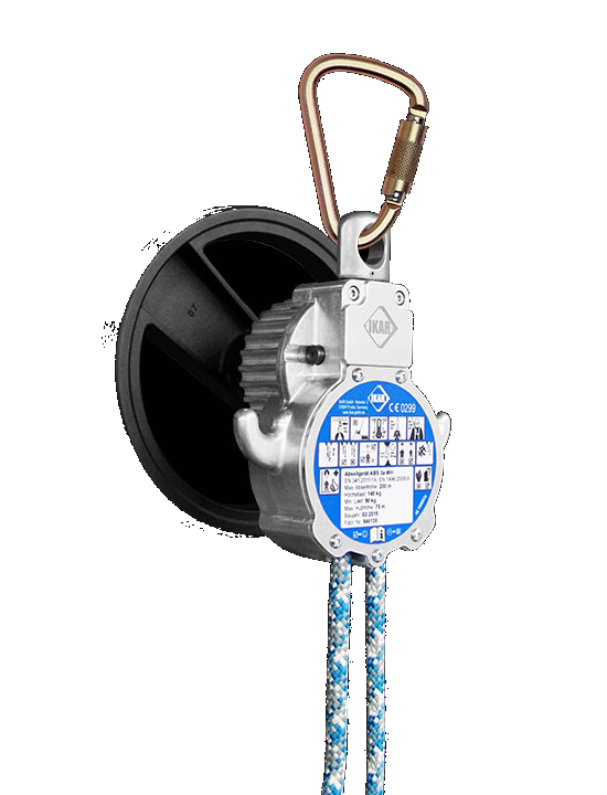 mas-56001-20 M.A.S Abseil- und Rettungsgerät Set Favorit HUB mit Drehwirbelaufhängung