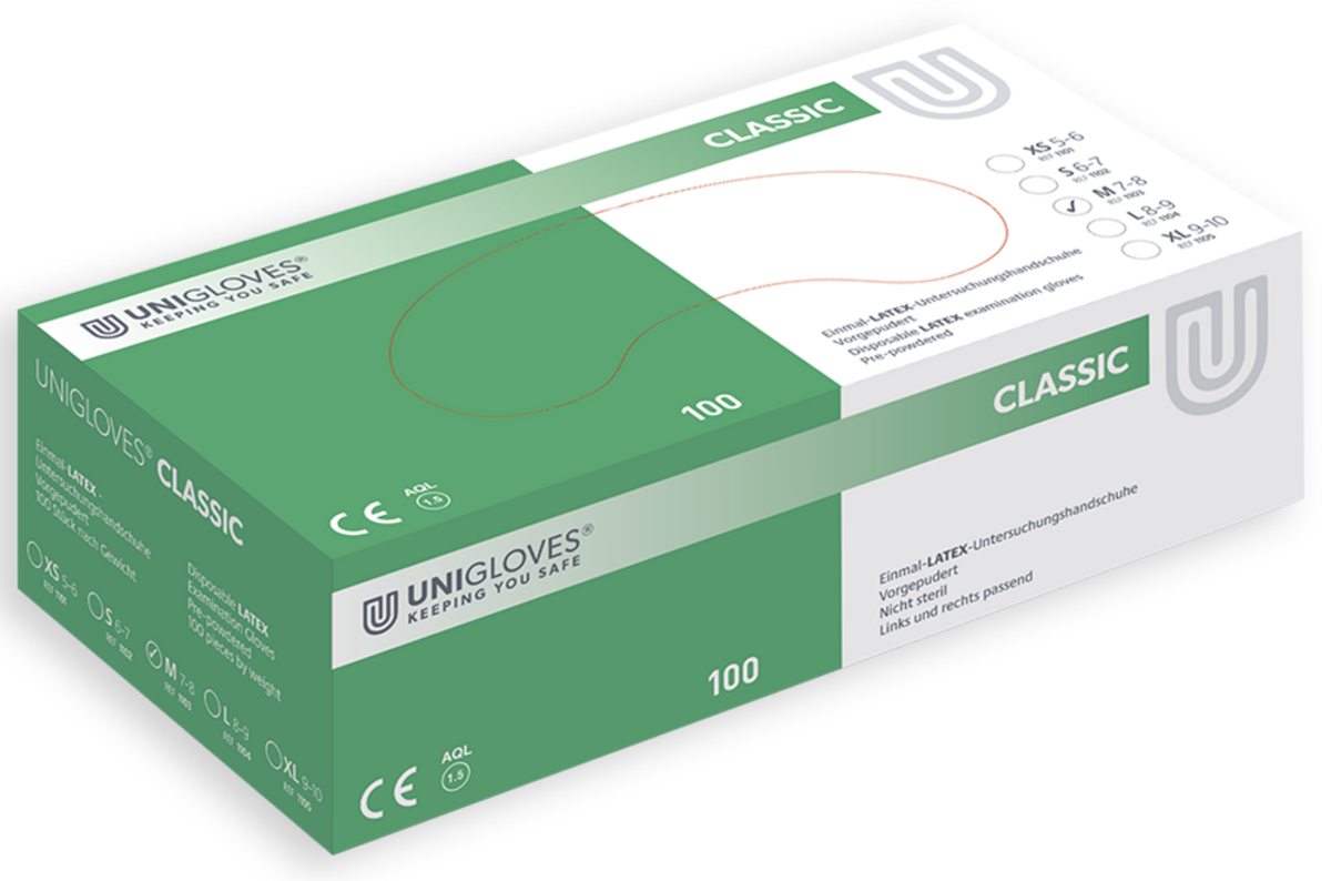 unigloves_classic__585362 Unigloves Classic Latex Disposable Gloves powdered white
