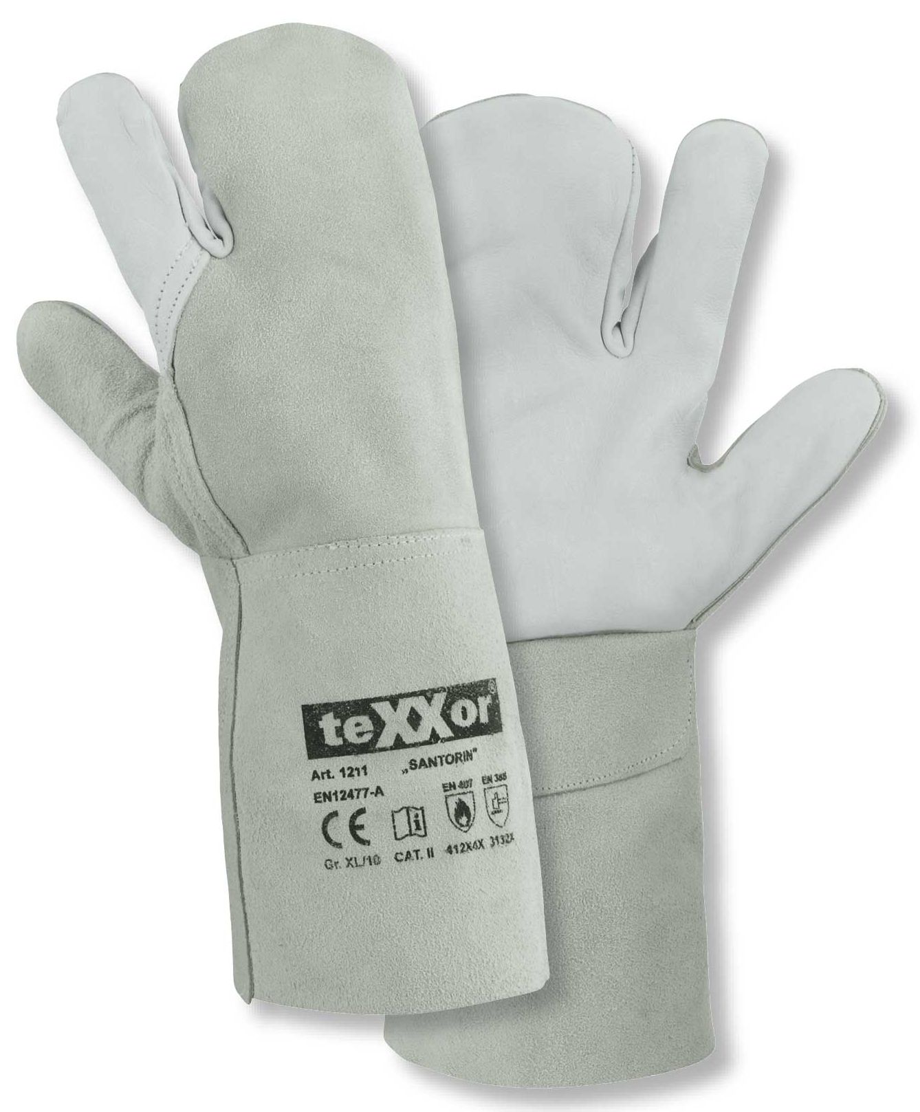 texxor 1211 3-Finger welder gloves Santorini