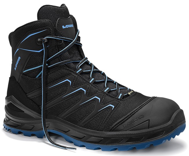 1jj3FkCoGLpfy7 Lowa Larrox 5482 Sicherheitsstiefel Work GTX Mid S3 CI black-blue