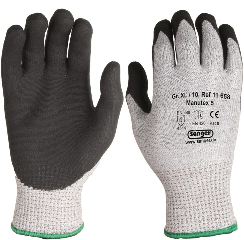 manutex-2 Cut protection gloves Level 5Manutex with nitrile microfoam coating