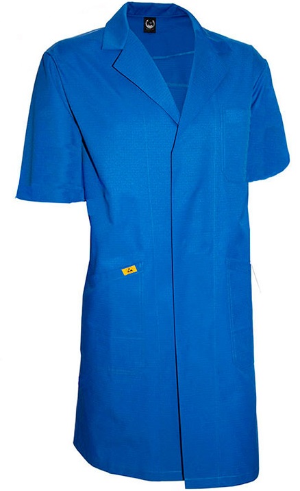 mi-1010-1-155-3 ESD men's coat short sleeve cornblue 155g/m²