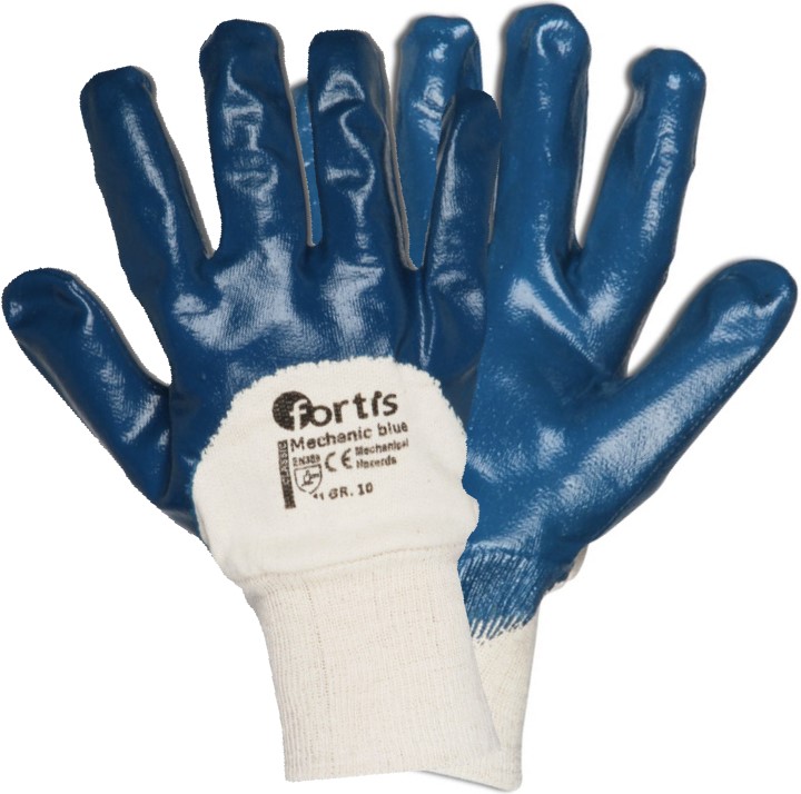 Classic_Mechanic_blue Fortis Classic Mechanic blue Nitrilhandschuhe mit Strickbund blau