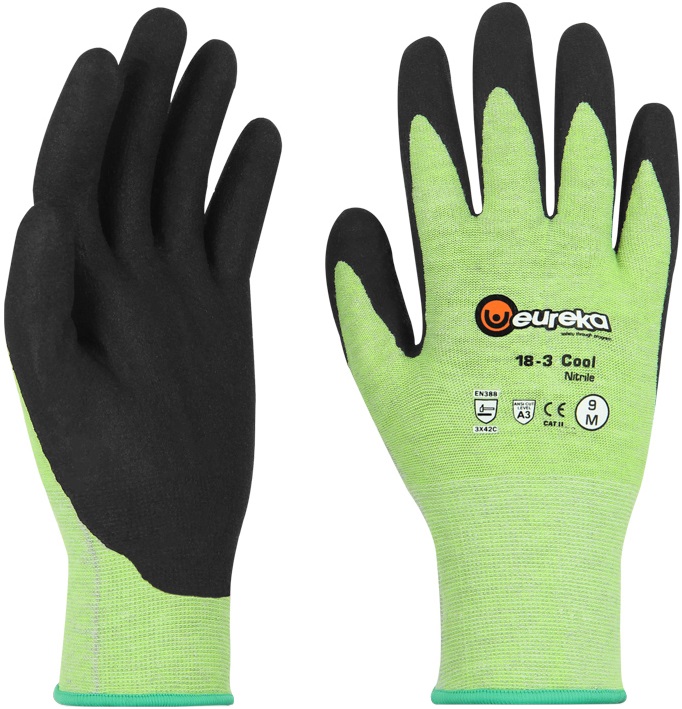 18-3cni-1 eureka 18-3 Cool Nitrile Cut Protection Gloves Level C