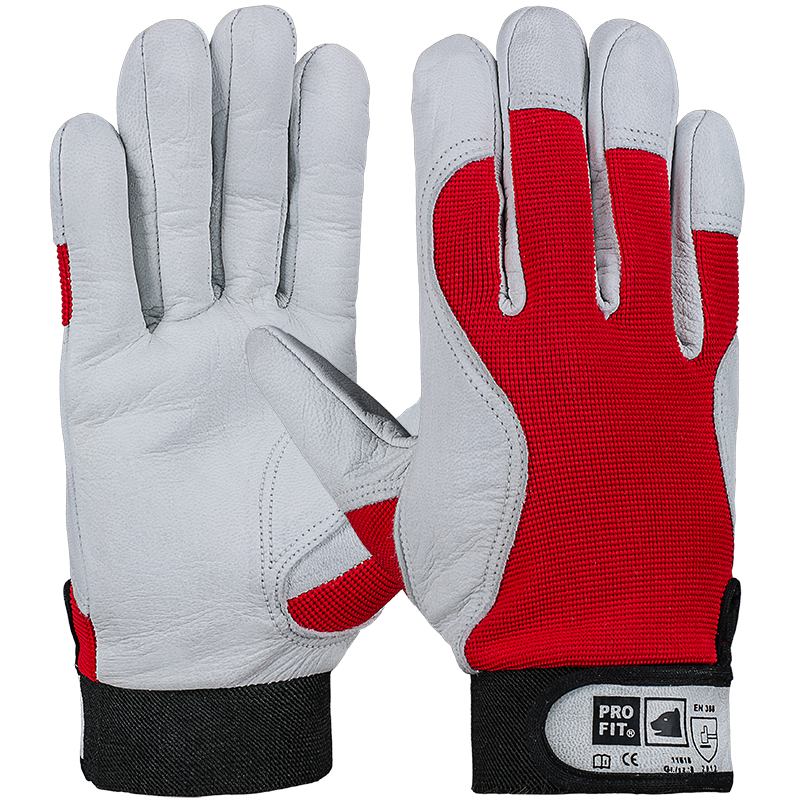 11618 Pro-Fit 11618 Nappaleder Handschuh rot mit Klettverschluss