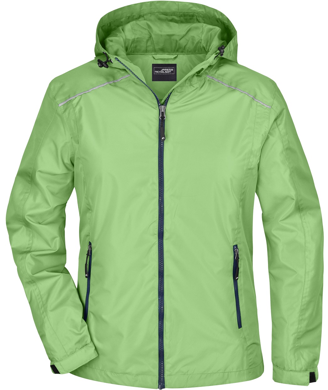 JN1117_spring-green_navy James & Nicholson JN1117 Ladies Rain Jacket in 7 Colors