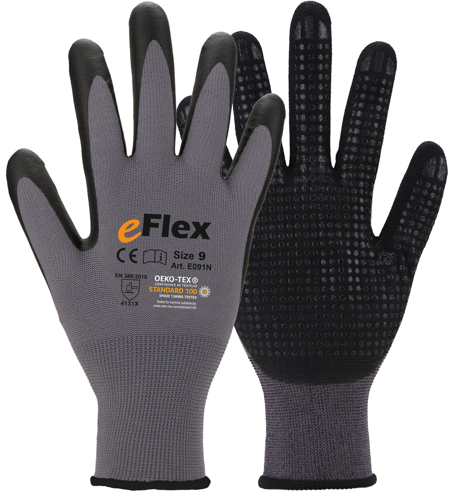 Asatex E091N Nitril-Schutzhandschuhe mit Noppen