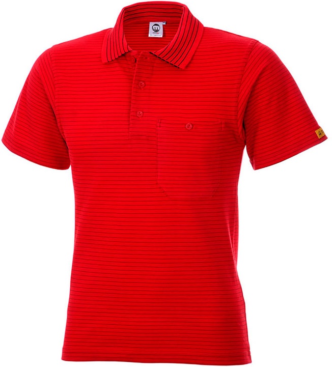 ESD Polo-Shirt kurzarm rot 180g/m²