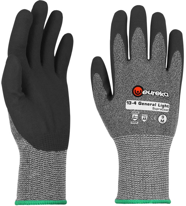 13-4glsc-1 eureka 13-4 General Light SupraCoat cut-resistant gloves with PU nitrile coating