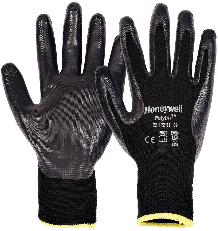 2232231 Honeywell 2232231 Polytril Black nitrile-coated protective gloves